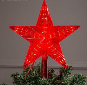 Светодиодная верхушка на ёлку «Звезда красная» 22 см