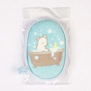 Мочалка детская, махровая для купания Basic Крошка Я, 12 х 9 см, цвет бирюзовый