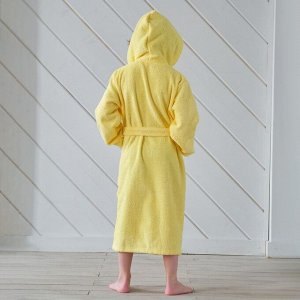 Халат махровый детский Экономь и Я, цвет светло-жёлтый, 100% хлопок 320 г/м2