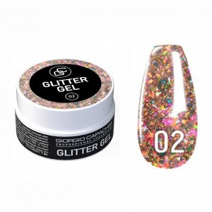 Гель-лак для ногтей жидкая слюда "GLITTER GEL" 7 мл Giorgio Capachini №02