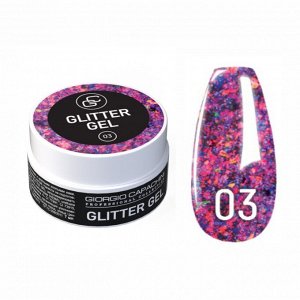 Гель-лак для ногтей жидкая слюда "GLITTER GEL" 7 мл Giorgio Capachini №03