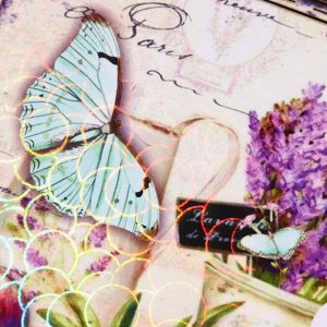 Купюрница "С Днём рождения!", бабочки и цветы, фиолетовая