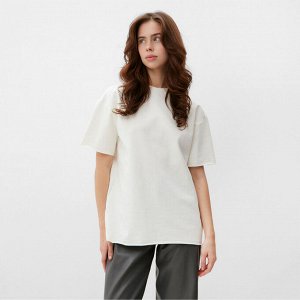 Футболка женская MINAKU OVERSIZE FIT: цвет экрю