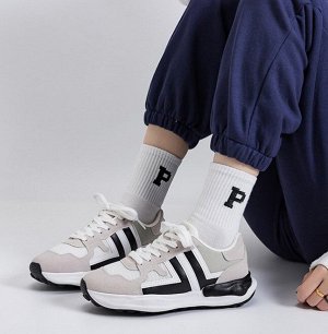 Женские кроссовки с сетчатыми вставками, цвет серый/черный