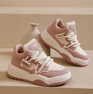 Женские кроссовки, высокие, цвет розовый