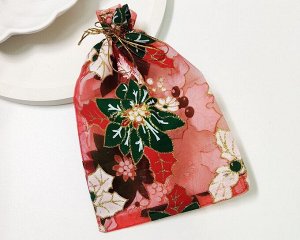 Подарочный мешочек из ткани "Органза с рисунком"