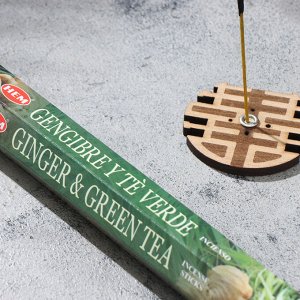 Благовония HEM "Ginger &amp; Green Tea. Имбирь и зелёный чай", 20 палочек в упаковке, шестигранн