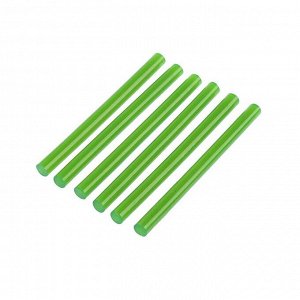 Клеевые стержни ТУНДРА, 7 х 100 мм, зеленые, 6 шт.