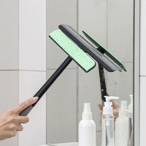 Щётка для окон Доляна «Элит», целлюлозная губка 21x4 см, поворотный силиконовый водосгон 27.5, 28x34x6 см, МИКС