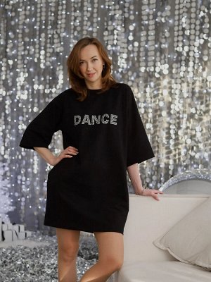 Платье-футболка Dance, черное