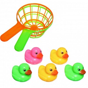Набор игрушек для ванны «Рыбалка», 2 сачка, 5 уточек, Крошка