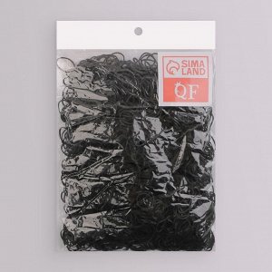 Силиконовые резинки для волос, набор, d = 1,5 см, 100 гр, цвет чёрный