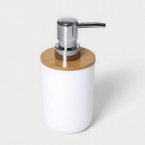 Набор аксессуаров для ванной комнаты SAVANNA «Вуди», 6 предметов (мыльница, дозатор, 2 стакана, ёршик, ведро), цвет белый