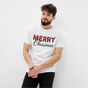 Футболка мужская KAFTAN "Merry Christmas", белый