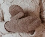 Варежки однотонные 70% шерсть однотонные