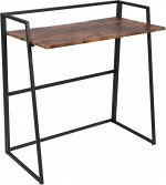 Стол компьютерный на металле, складной  ЛОФТ / LOFT  WD-11  burnt/жженное дерево