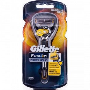 Gillette станок Flexball Fusion Proshield желтый с 1 кассетой на подставке