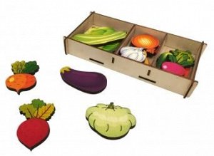 Набор Овощи на магнитах деревянные в коробке 16 дет