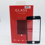 Защитное стекло 3D Iphone 7/8 (черное) с силиконовыми краями на весь экран (в упаковке)