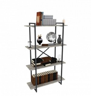 ТД Атлантис Стеллаж LOFT ЛОФТ c 4 полками из ЛДСП 92х34х151 см, патина, черный