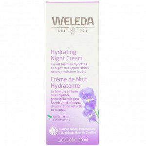 Weleda, Увлажняющий ночной крем, экстракт ириса, для нормальной или сухой кожи, 30 мл
