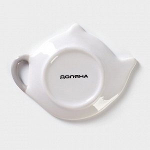 СИМА-ЛЕНД Подставка под чайный пакетик Доляна «Зайка», 12?9 см, цвет белый