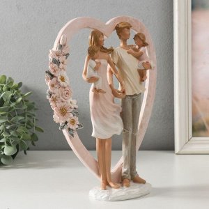 Фигурка полистоун «Семья у сердца с цветами», 22x7x26.5 см