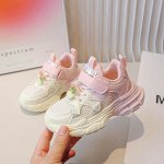 Детские кроссовки на липучке, с декоративной шнуровкой