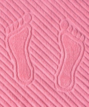 Коврик для ног, махровая ткань, хлопок 100 % (Светло-розовый)