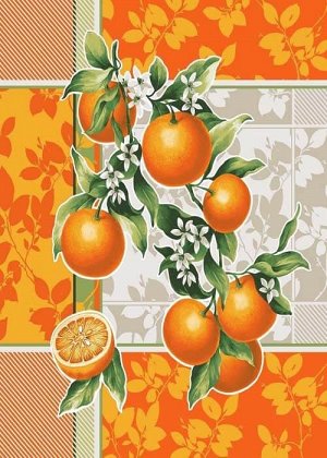 Полотенце 50*60 см вафельное (Апельсиновый сад 3 D)