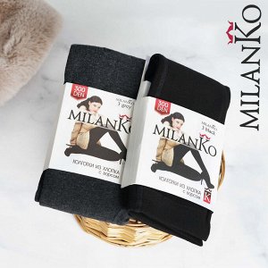 Женские колготки из хлопка с ворсом MilanKo K-033