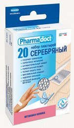 Лейкопластыри Фармадокт (Серебряный) 2,0х7,0 см №20, гипоаллер.,телес.,кор.