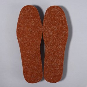 Стельки для обуви, утеплённые, универсальные, 25-43 р-р, 27,5 см, пара, цвет коричневый
