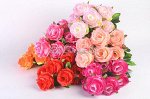 Цветы искусственные Букет бутонов роз H:52см/9г (mix 6 шт.)