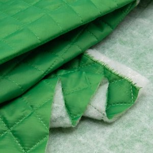 Ткань стёганая таффета 190Т на синтепоне 100 гр. цвет зелень трава