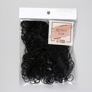 Queen fair Силиконовые резинки для волос, набор, d = 1,5 см, 50 гр, цвет чёрный