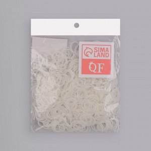 Queen fair Силиконовые резинки для волос, набор, d = 1,3 см, 50 гр, цвет белый