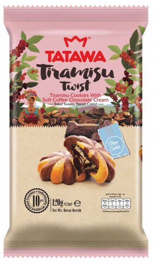 TATAWA печенье тирамису с шоколадным кремом, 120гр.