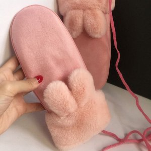 Варежки зимние меховые из экозамши