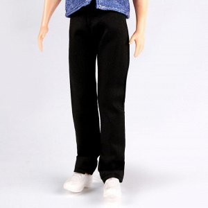 Джинсы для кукол мужчин, длина — 18 см, цвет чёрный