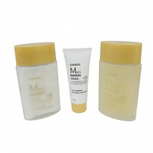 Набор, Мужской уходовый для лица с Улиткой/ Gawol Men's Snail Skin Care 3set, Juno, Ю.Корея, 350 г, (20)