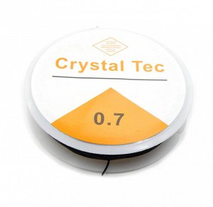 Нить-резинка (спандекс) Crystal Tec 0,7 мм, черная, длина 8 м.  Цена за 1 шт.