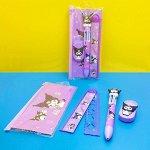 Мультяшный набор канцелярских принадлежностей &quot;Kuromi&quot;, фиолетовый/сиреневый