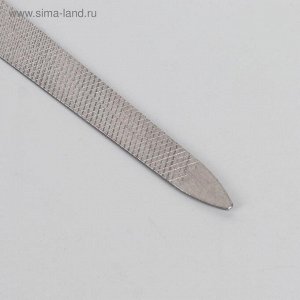Пилка металлическая для ногтей, 13,5 см, в чехле, цвет серебристый
