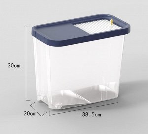 Кухонный контейнер для хранения сыпучих продуктов, с синей крышкой на 15 кг