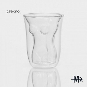 Стакан с двойными стенками Magistro «Женская фигура», 150 мл, 8?11 см, стекло