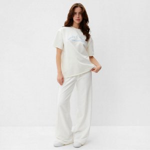 Футболка женская MINAKU OVERSIZE FIT: SPORTY &amp; STYLISH цвет экрю