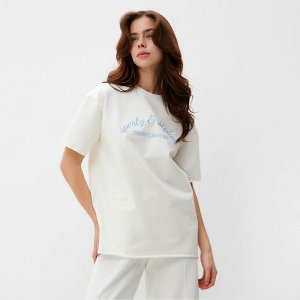 Футболка женская MINAKU OVERSIZE FIT: SPORTY &amp; STYLISH цвет экрю