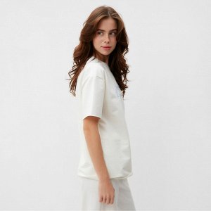 Футболка женская MINAKU OVERSIZE FIT: SPORTY &amp; STYLISH цвет экрю