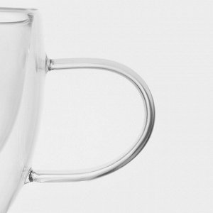 Кружка стеклянная с двойными стенками Magistro «Дуо. Tea», 200 мл, 12,5x9x7,5 см